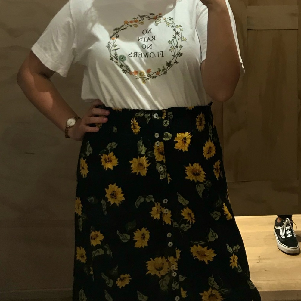 Urban Outfitters Sunflower Button Skirt